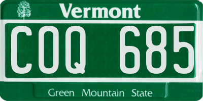 VT license plate COQ685