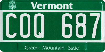 VT license plate COQ687