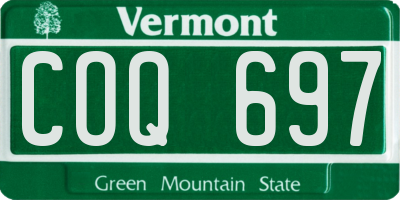 VT license plate COQ697