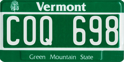 VT license plate COQ698