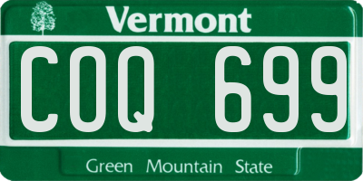 VT license plate COQ699