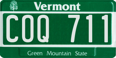 VT license plate COQ711