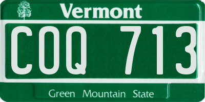 VT license plate COQ713