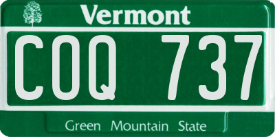 VT license plate COQ737