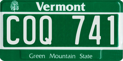 VT license plate COQ741