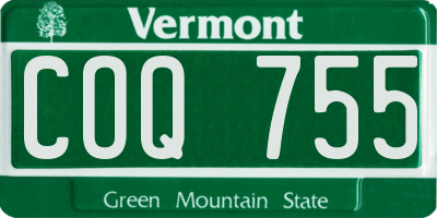 VT license plate COQ755