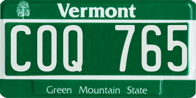 VT license plate COQ765