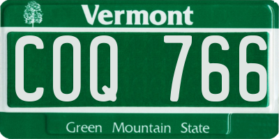 VT license plate COQ766
