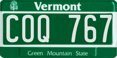 VT license plate COQ767