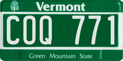 VT license plate COQ771