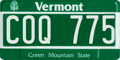 VT license plate COQ775