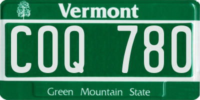 VT license plate COQ780