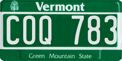 VT license plate COQ783