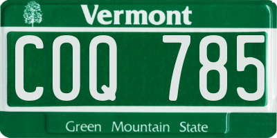 VT license plate COQ785