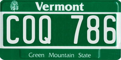 VT license plate COQ786