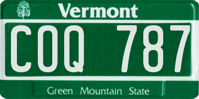 VT license plate COQ787