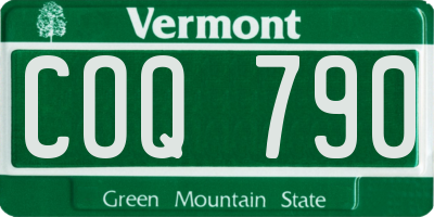 VT license plate COQ790