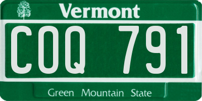 VT license plate COQ791