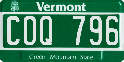 VT license plate COQ796