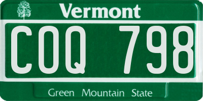 VT license plate COQ798