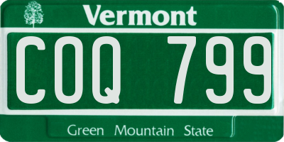 VT license plate COQ799
