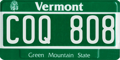 VT license plate COQ808