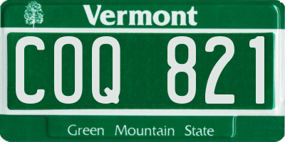 VT license plate COQ821