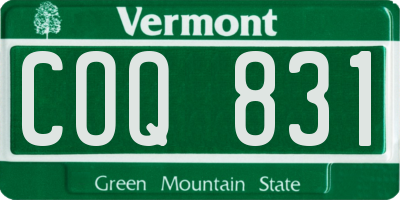VT license plate COQ831