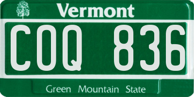 VT license plate COQ836