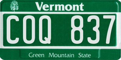 VT license plate COQ837