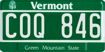 VT license plate COQ846