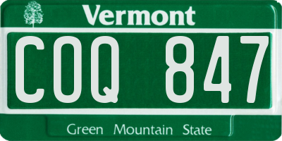 VT license plate COQ847