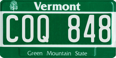 VT license plate COQ848