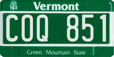 VT license plate COQ851