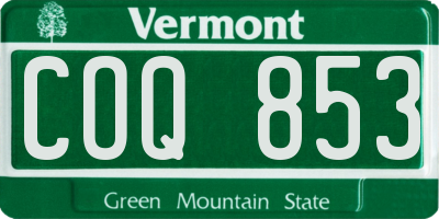 VT license plate COQ853