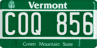 VT license plate COQ856