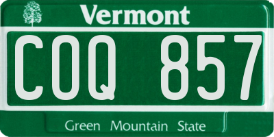 VT license plate COQ857