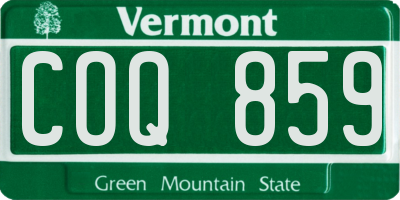 VT license plate COQ859