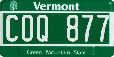 VT license plate COQ877