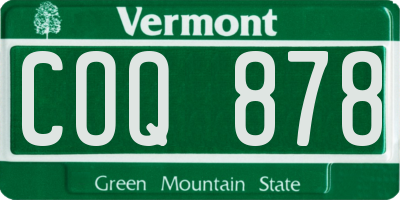 VT license plate COQ878