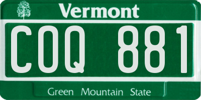 VT license plate COQ881