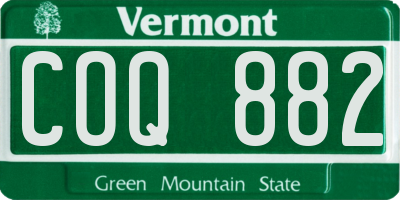 VT license plate COQ882