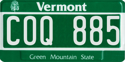 VT license plate COQ885
