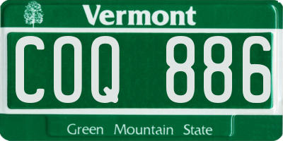 VT license plate COQ886