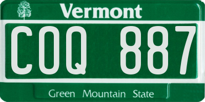 VT license plate COQ887