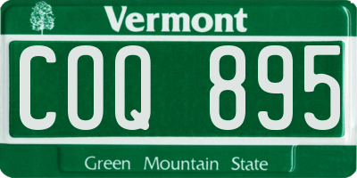 VT license plate COQ895