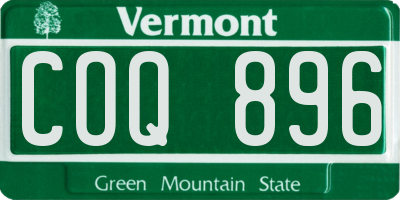 VT license plate COQ896