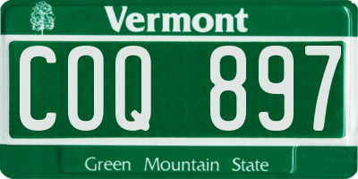VT license plate COQ897