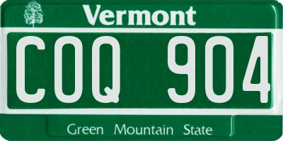 VT license plate COQ904