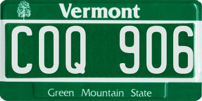 VT license plate COQ906